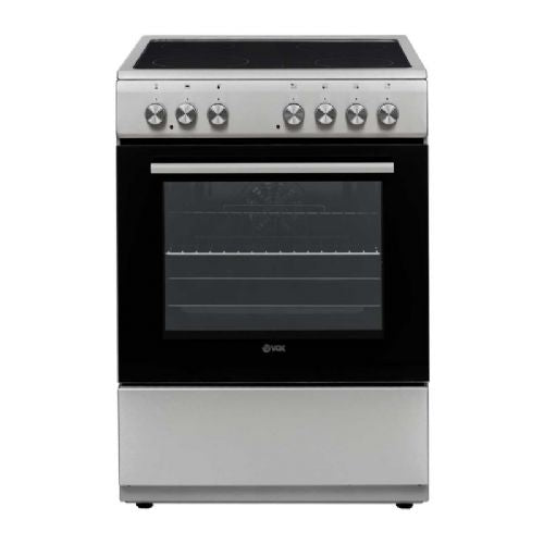 Steklokeramični štedilnik VOX CHT 6205IX, 4 x steklokeramika, ventilacijska pečica (69 l), 60 x 85 x 60 cm