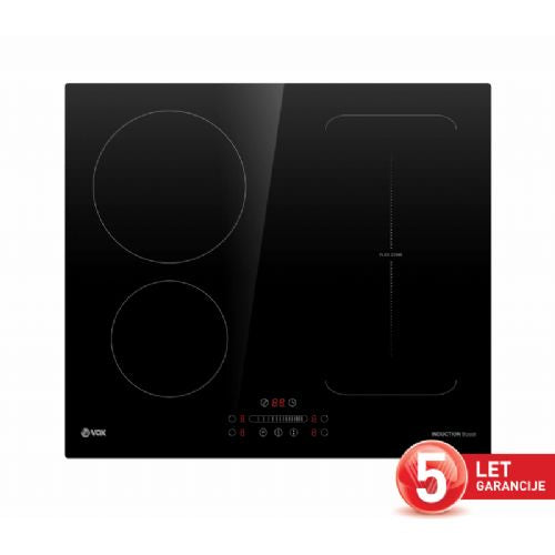 Indukcijska ploča za kuhanje VOX EBI 421F, 4 zone / Flex Zone, 7400 W, Slider SensoTouch, Boost, crna