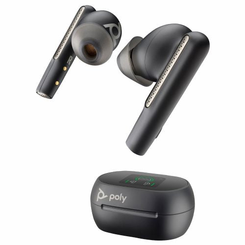 Voyager Free 60+ Wlan UC-M slušalke, karbonsko črne barve, USB-C