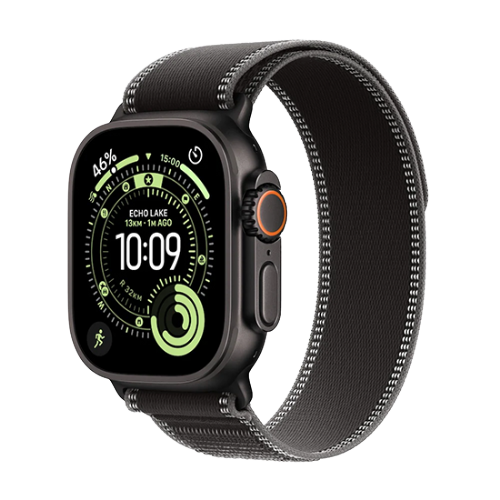 Pametna ura Apple Watch Ultra 3 5G 49mm črna titanova ohišja Trail Loop S/M črno-siva