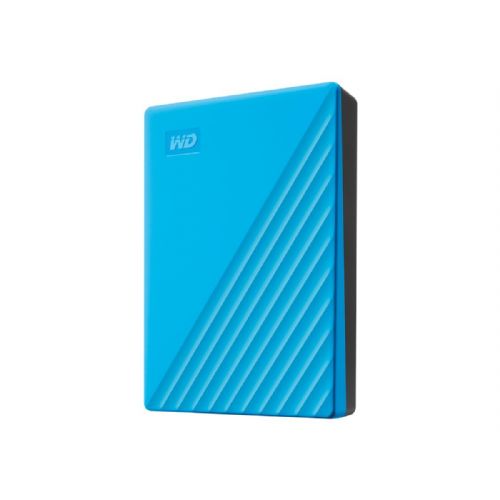 WD My Passport 4TB prenosni trdi disk, združljiv z USB 3.0 in USB 2.0, Blue, maloprodajna različica