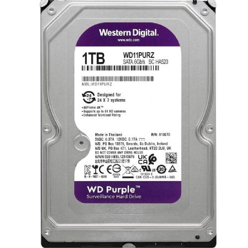 Vgradni HDD disk WD Purple 1TB 3,5" SATA3 64MB 5400rpm (WD11PURZ) trdi disk