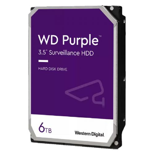 Vgradni HDD disk WD Purple 6TB Surveillance 3,5" SATA3 256MB 5400rpm (WD64PURZ)