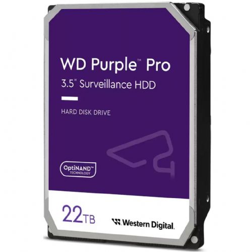WD Purple Pro 22TB SATA 6Gb/s HDD 8,89cm 3,5Zoll notranji 7200rpm 512MB predpomnilnik 24x7 Bulk