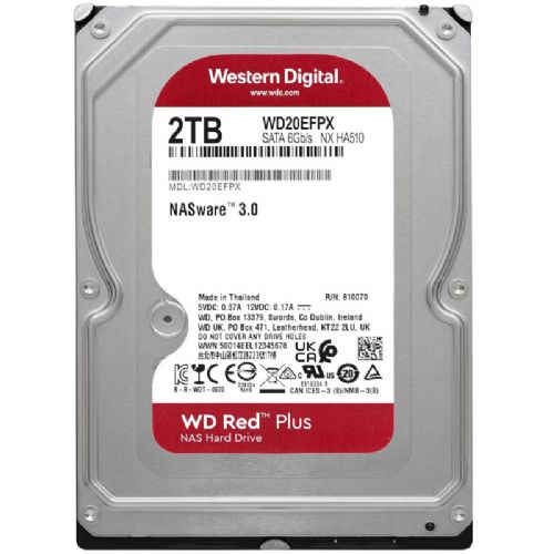 Vgradni HDD disk WD Red Plus 2TB SATA3 3,5" 64MB (WD20EFPX) NAS