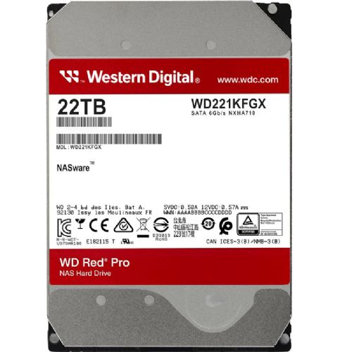 Vgradni HDD disk WD Red Pro 22TB 3,5" SATA3 512MB 7200rpm (WD221KFGX) NAS trdi disk
