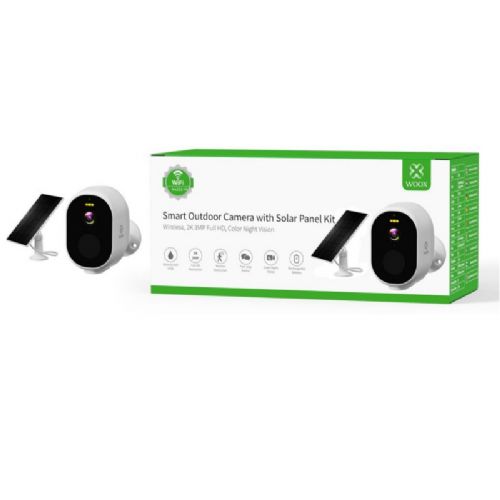 Zunanja brezžična solarna nadzorna kamera Woox R4252 Smart Wi-Fi FHD 1080p, bela