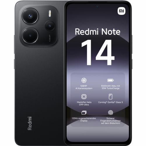 Pametni telefon Xiaomi Redmi Note 14 4G Dual Sim 6GB RAM 128GB - polnočno črna