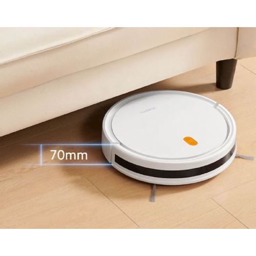 Robotski sesalnik Xiaomi E5 bel – 2v1 sesanje in brisanje, 2000Pa moč, 400 ml posoda, aplikacija, višina 7 cm