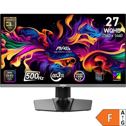 Monitor MSI MAG 272QP QD-OLED X50 68,58 cm (27") WQHD / 500Hz / 0.03ms (GtG) / črn