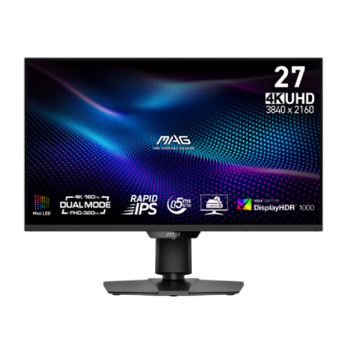 Monitor MSI MAG 274UPDF E16M / 27" / UHD / Rapid IPS / 160Hz / 0.5ms (GtG) / črn - nastavljiv po višini - PD 15W 68,5 cm / 3840x2160