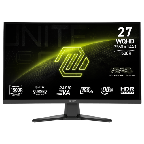 Monitor MSI MAG 275CQF E18 / 27" / WQHD / Rapid VA / 180Hz / 0.5ms (GtG) / ukrivljen / črn 68,5 cm / 2560x1440, črna