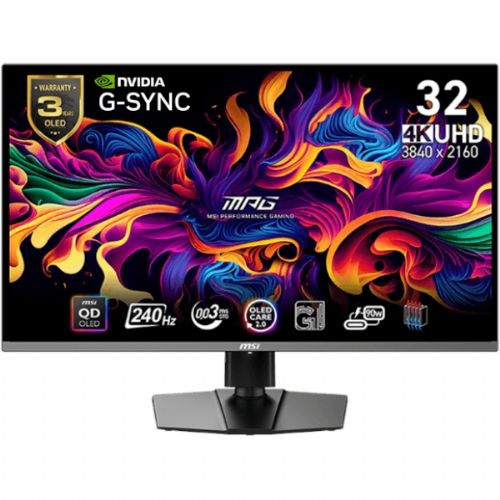 Monitor MSI MPG 321URX QD-OLED 31.5" / UHD / 240Hz / 0,03ms (GTG) / PD/ nastavljiv po višini/ črna