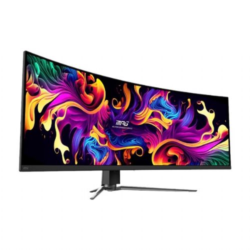MSI MPG 491CQP monitor 124,5 cm (49''), 5120 x 1440 (5K UHD), QD-OLED, 250 cd/m2, 144 Hz, 0,03 ms (GtG), zakrivljeni (crni)