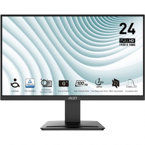 Monitor MSI PRO MP2412 60,5 cm (23,8") / FHD / VA / 100 Hz / 1 ms (MPRT) / crni