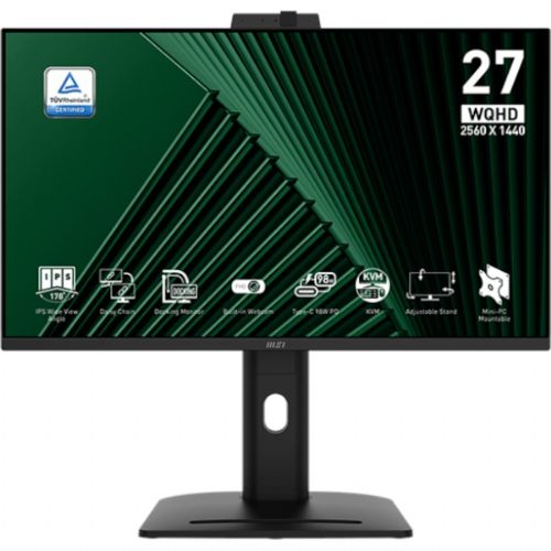 Monitor MSI PRO MP275QPDG 68,5 cm (27") WQHD / IPS / 100Hz / 1ms (MPRT) / črn - nastavljiv po višini - PD 98W 68,5 cm / 2560x1440