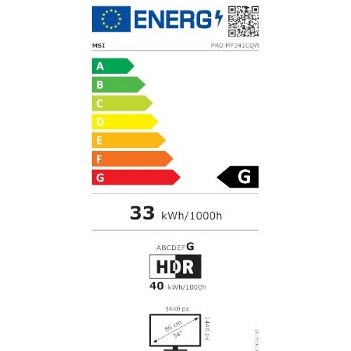 Monitor MSI PRO MP341CQW 34" (86,36 cm) / UWQHD / VA / 100Hz / 1ms MPRT (bijeli)