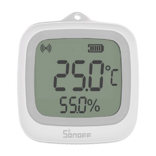 ZigBee LCD senzor temperature in vlažnosti Sonoff SNZB-02WD, IP65, ±0,2 °C natančnost, 2,2" zaslon, bele barve