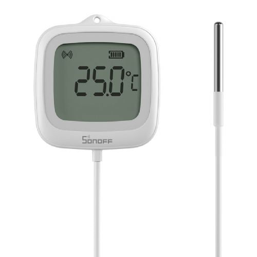 ZigBee LCD temperaturni senzor Sonoff SNZB-02LD s sondo, IP65, 2,2" zaslon, bele barve