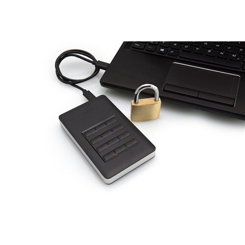 Zunanji disk Verbatim Store 'n' Go Secure 1 TB, USB-C 3.2, črna/srebrna