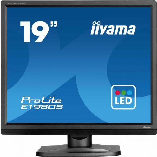 Monitor Iiyama ProLite E1980S, 48,3 cm (19"), 1280 x 1024, 5:4, TN, 250 cd/m2, 3 ms, crni
