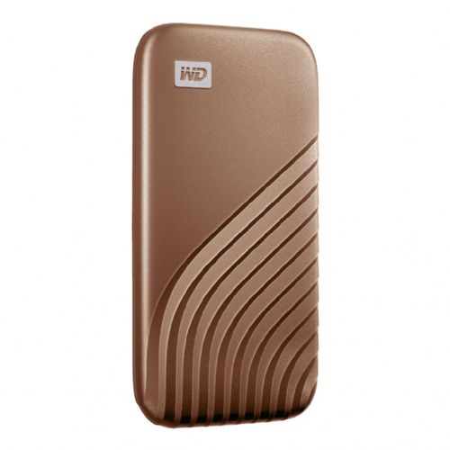 Zunanji SSD disk Western Digital MyPassport 2TB, USB 3.2 Gen2, NVMe, 1050 MB/s, strojno šifriranje, zlata