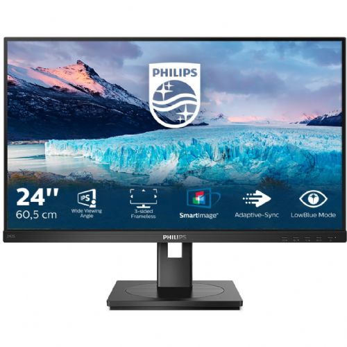 Monitor Philips S-Line 242S1AE 60,5 cm (23,8"), 16:9 4ms HDMI DVI VGA DisplayPort VESA Pivot Speaker Full HD Black