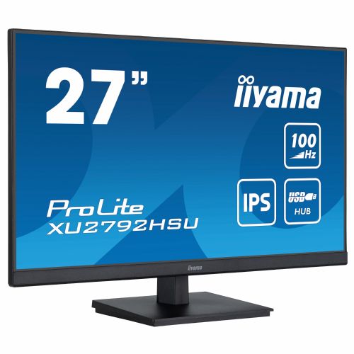 Monitor Iiyama ProLite XU2792HSU-B6 68,58 cm (27"), 1920x1080 (FHD), 250cd/m2, 16:9 FHD IPS 100Hz 0,4ms HDMI DP USB VESA Speaker Black