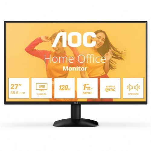 Monitor AOC Q27B35S3 68,6 cm (27"), 2560x1440 (QHD), IPS, 300 cd/m2, 4ms, 16:09 HDMI+DP IPS črne barve