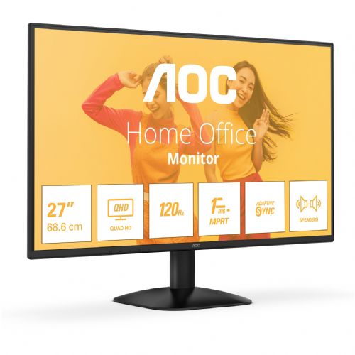 Monitor AOC Q27B35S3 68,6 cm (27"), 2560x1440 (QHD), IPS, 300 cd/m2, 4ms, 16:09 HDMI+DP IPS črne barve