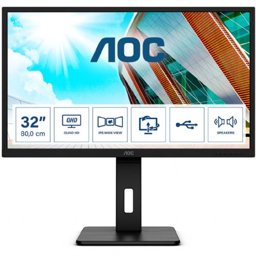 Monitor AOC P2 Q32P2 Ultra HD 80,1 cm (31,5"), 2560x1440 (QHD) DP LS 4 ms crni