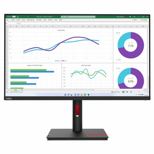 Monitor Lenovo ThinkVision T32h-30, 80,1 cm (31,5), 2560 x 1440 (WQHD), IPS, 350 cd/m2, 16 : 9, 4 ms, 60 Hz, HDMI, DP, USB-C, pivot, črn