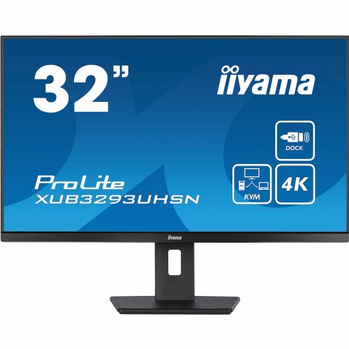 Monitor Iiyama LCD Business XUB3293UHSN-B5 80,1 cm (31,5'), 3840x2160 (4K UHD), IPS, 350cd/m2, 4ms, HDMI, DisplayPort, USB-C 65W, črna