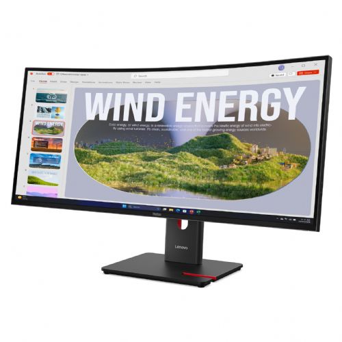 Monitor Lenovo ThinkVision T34WD-40 86,36 cm (34,0"), 3440 x 1440 Ukrivljen VA 120 Hz USB-C priklopna postaja 96 W Ogledalo gumb za vklop Najbolje prodajan