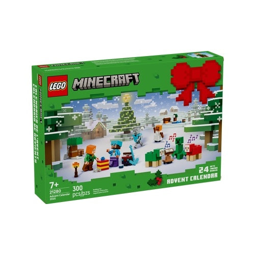Adventni koledar Lego Minecraft 2025 (21280), 300 kock, od 7. let