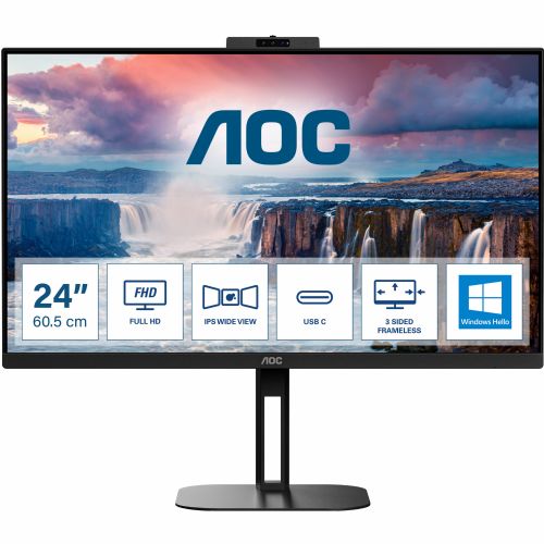 Monitor AOC 24V5CW/BK 60,5 cm (23,8"), 1920x1080 (FHD), IPS, 300 cd/m2, HDMI DP USB