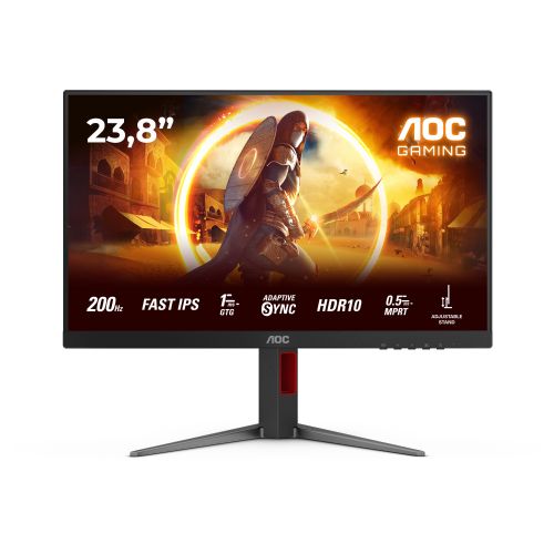 Monitror AOC 24G4HA 60,5 cm (23,8"), 1920x1080 (FHD), IPS, 300 cd/m2, 1ms, 16:09 2xHDMI+DP črno/rdeče barve