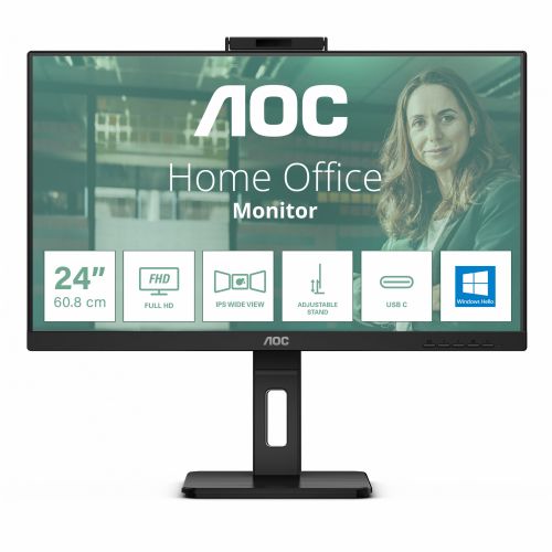 Monitor AOC Pro-line 24P3CW 60,5 cm (23,8"), 1920x1080 (FHD), 16:9 FHD IPS 4ms 75Hz HDMI DP USB-C 65W, crni zvučnik