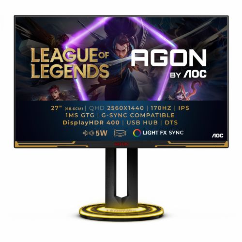 Monitor AOC AG275QXL 68,6 cm (27"), 2560 x 1440 (QHD), IPS, 400 cd/m2, 170 Hz, HDMI, DP