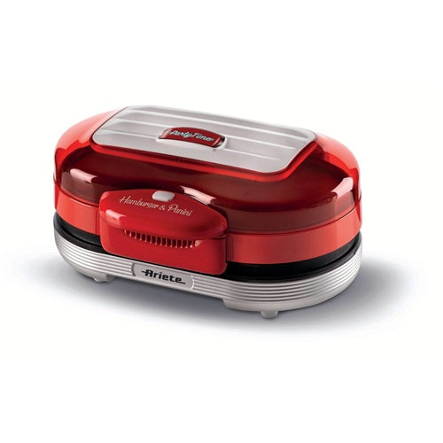 Aparat za hamburgere Ariete Party Time (crveno/bijeli, 1200 W, stil 50-ih)