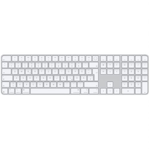 Tipkovnica Apple Magic Keyboard z Touch ID in numerično tipkovnico za modele Mac z Apple silikonom - nemško - bele tipke