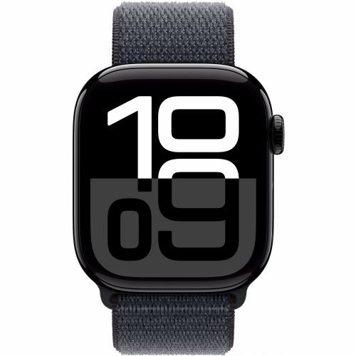 Pametna ura Apple Watch Series 10 GPS 42 mm jet črno aluminijasto ohišje s športno zanko za črnilo