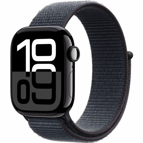 Pametna ura Apple Watch Series 10 GPS 42 mm jet črno aluminijasto ohišje s športno zanko za črnilo