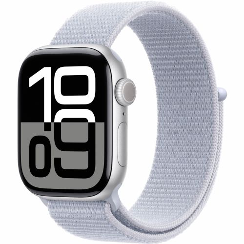 Pametna ura Apple Watch Series 10 GPS 42 mm srebrno aluminijasto ohišje s športno zanko – moder oblak