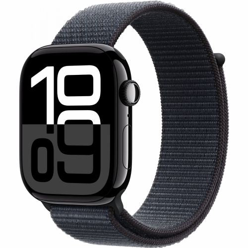 Apple Watch Series 10 GPS 46 mm jet črno aluminijasto ohišje s športno zanko za črnilo