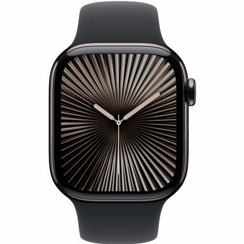 APPLE Watch Series 10 GPS + Cellular 42mm Slate Titanium Case with Black Sport Band - S/M