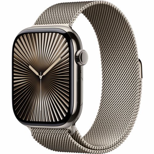 APPLE Watch Series 10 GPS + Cellular 46 mm ohišje iz naravnega titana z naravno zanko Milanese - S/M
