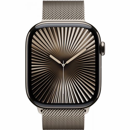 APPLE Watch Series 10 GPS + Cellular 46 mm ohišje iz naravnega titana z naravno zanko Milanese - S/M