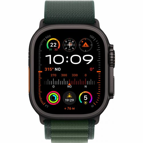Pametna ura Apple Watch Ultra 2 (2024) LTE 49 mm črno titanovo ohišje z alpsko zanko L - temno zelena