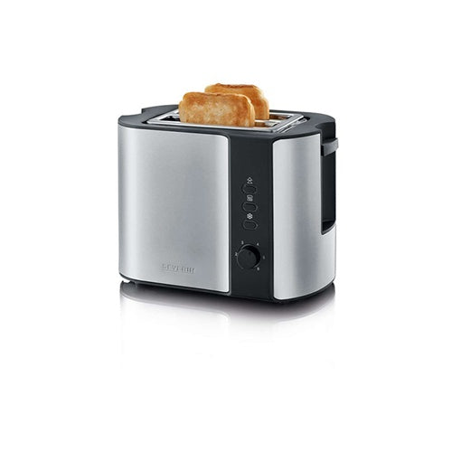 Severin AT 2589 automatski toster, 800 W, za 2 kriške tosta, nehrđajući čelik/crna